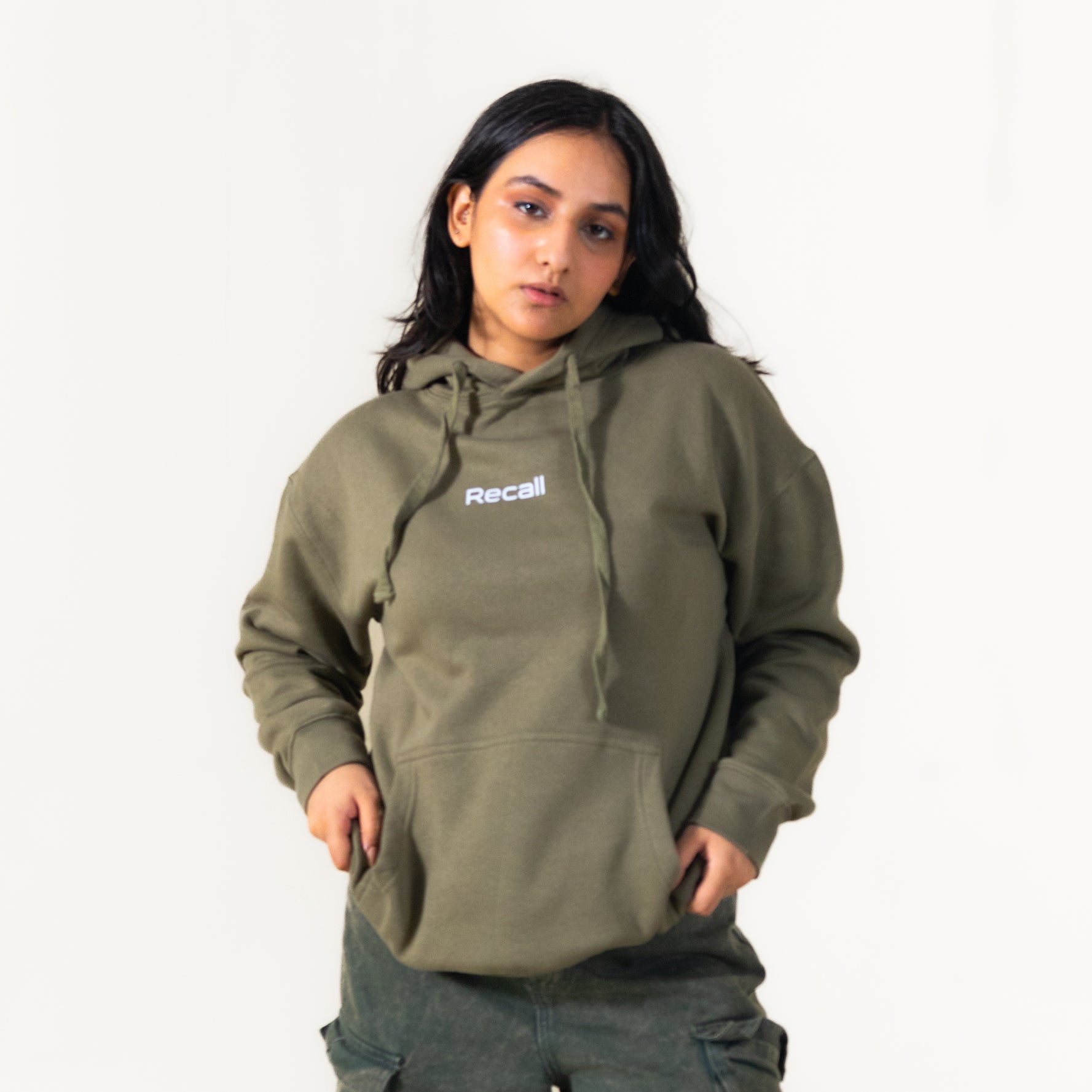 Recall Olive Basic Hoodies