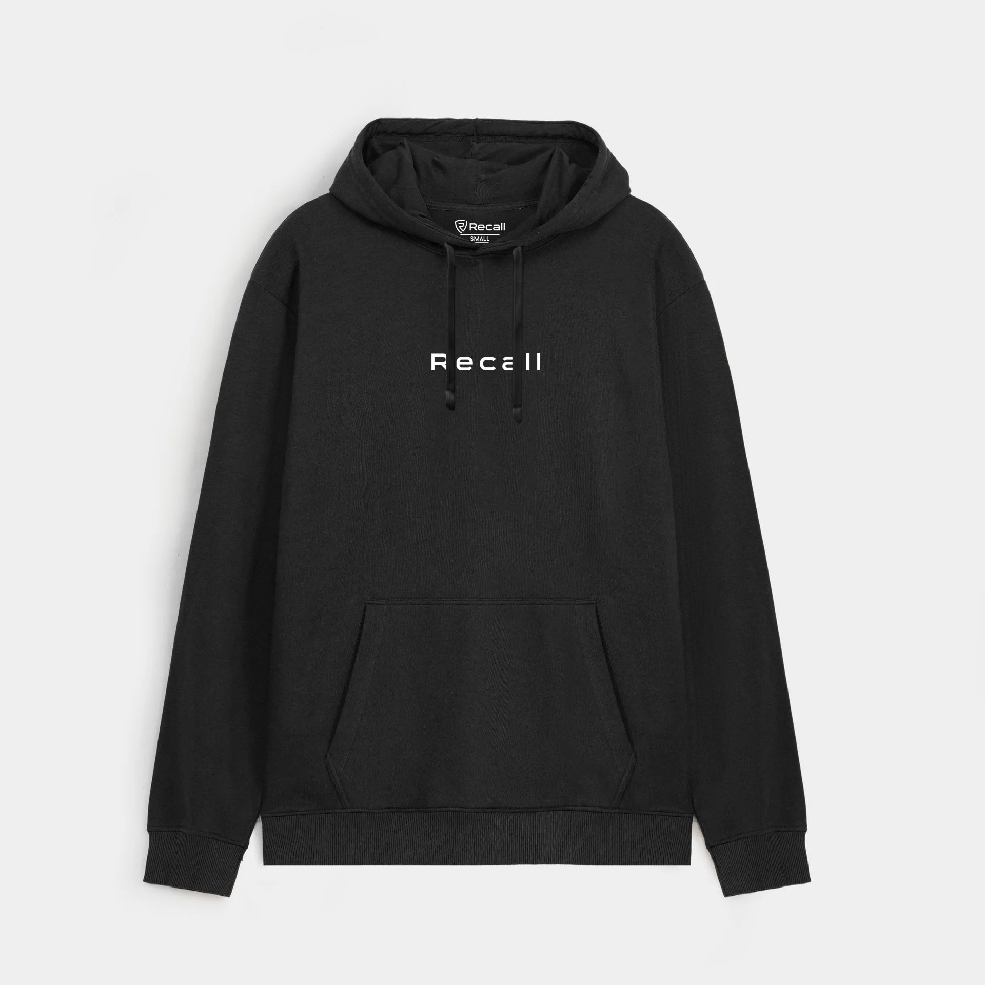 Recall Black Basic Hoodies